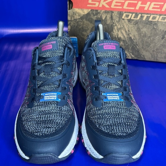 🆕Sketchers Hillcrest Trail Running Sneakers Women’s 7.5 Blue/Pink Fast Shipping - Picture 6 of 9